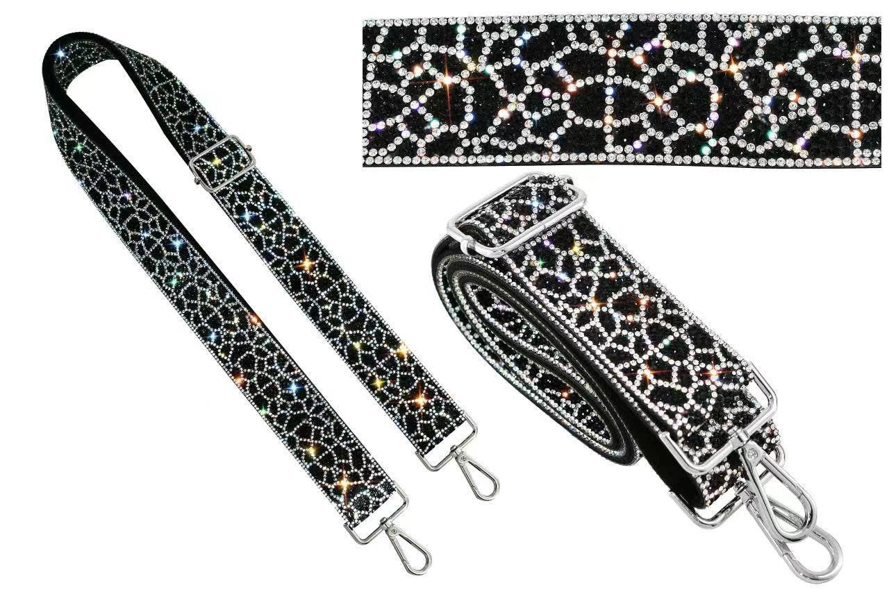 MiMi Wholesale - Wholesale Bag Strap - Women's - RS038W Sparkling Rhinestone Lattice Web Pattern Strap1