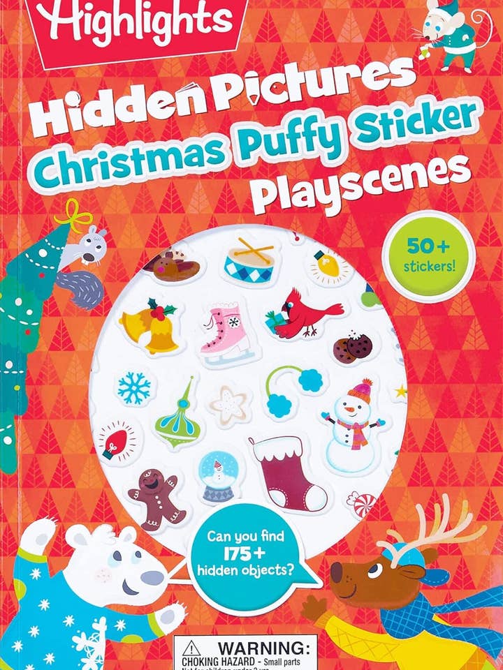 Christmas Hidden Pictures Puffy Sticker Playscenes for wholesale by Highlights for Children