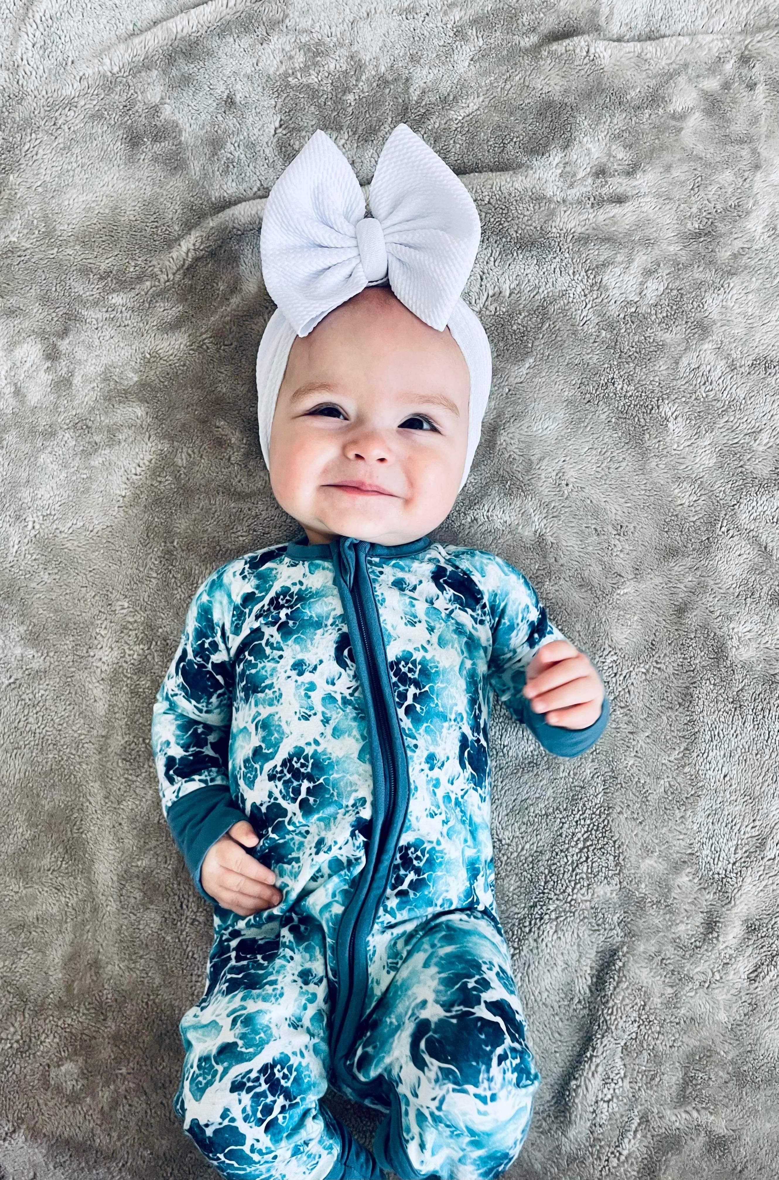 Sunshine Luckies - Wholesale Sleepsuit - Baby - Happiness Comes in Waves Zippy Bamboo Pajamas3