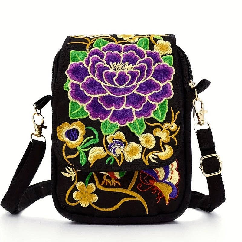 UZ Wholesale Store - Wholesale Crossbody Bag - Women's - Embroidered Mini Crossbody Coin Purse With Flip Cover0