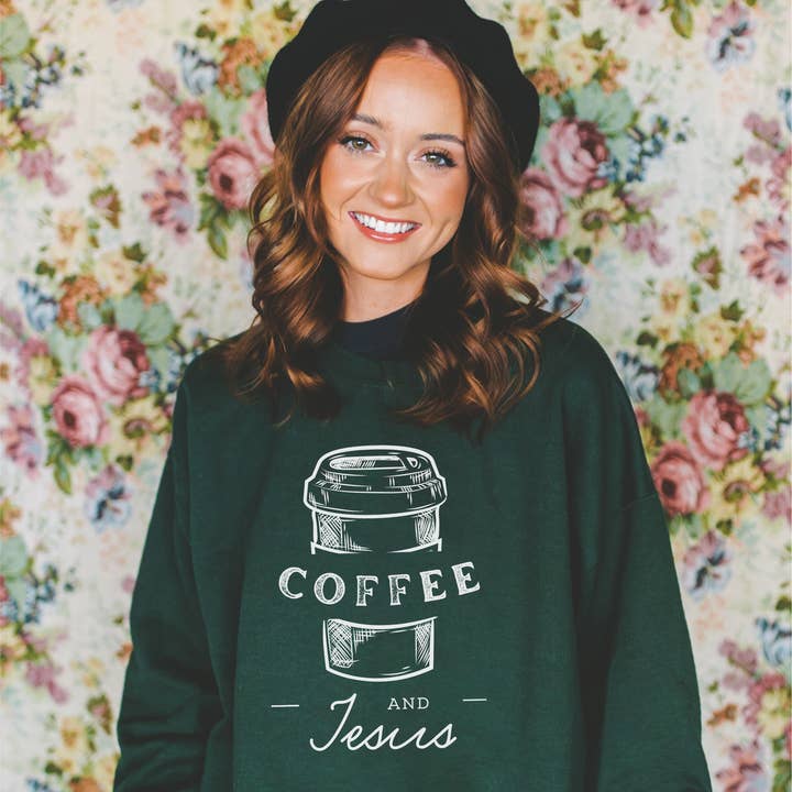 Coffee & Jesus Crewneck for wholesale by Urban Brew