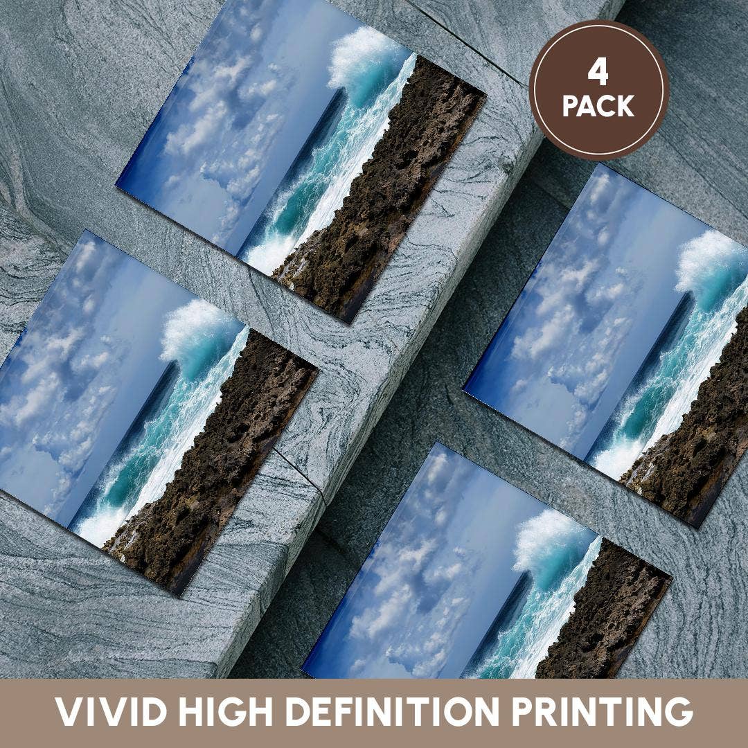 3dRose - Vente Sous-verre - 3dRose, Photo de vagues s'écrasant sur le rivage de la côte d'Aruba. , Dessous de verre5