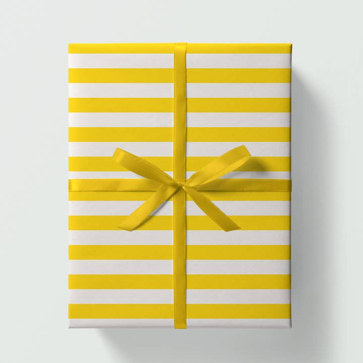 Confezione regalo a righe gialle | Carta da regalo | Carta artigianale per la vendita all'ingrosso da parte di Graphic Factory