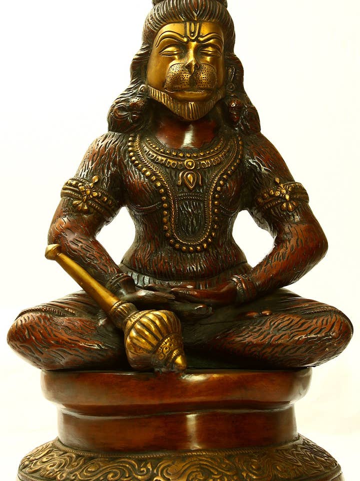 Lord Hanuman as Yogachara| Brass Sculpture for wholesale by Exotic India Art