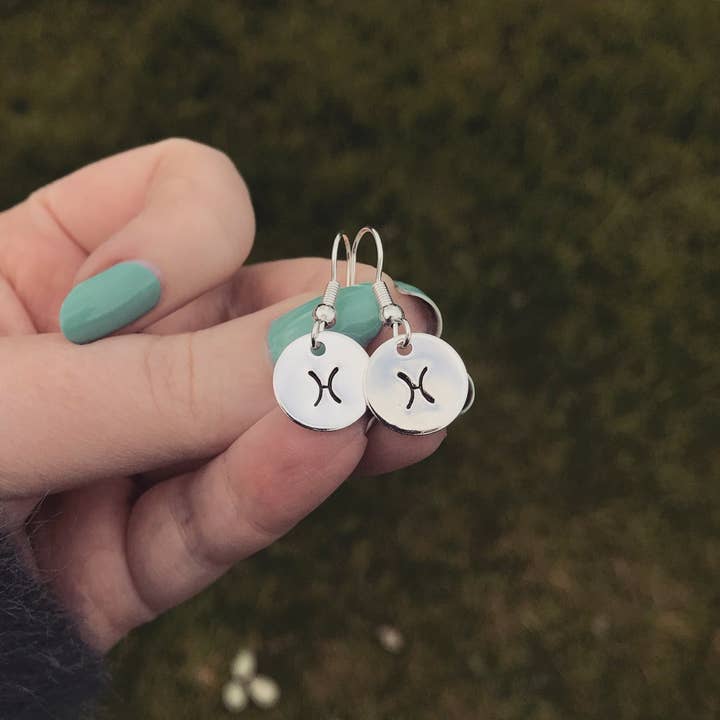 Zodiac Earrings | Stamped Astrology All Signs for wholesale by Black Tied