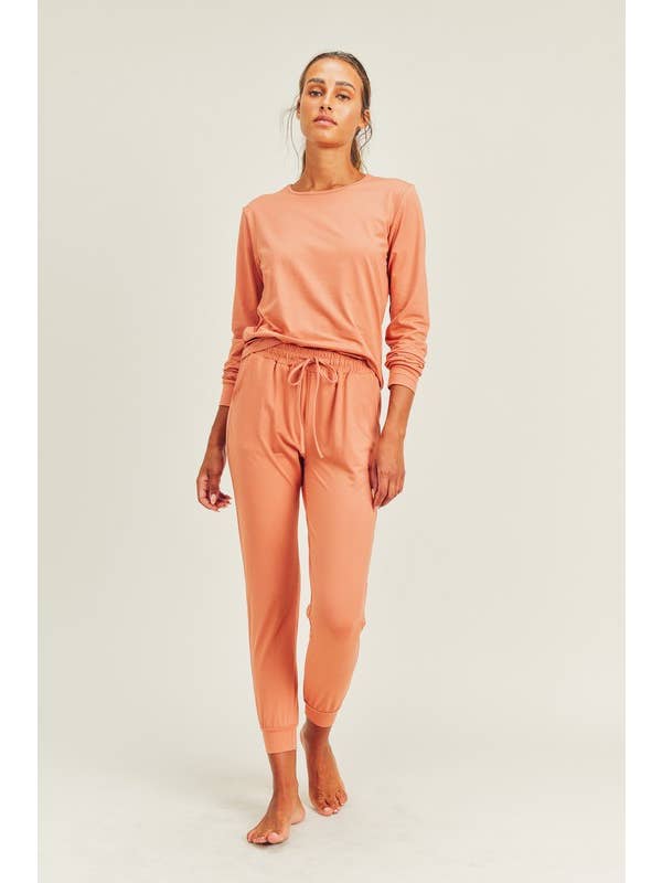 Copper Brushed Soft Peach Skin Long Sleeve & Lounge Pant for wholesale on Faire