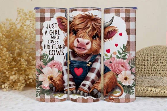 SubliMasterUK – wholesale Insulated mug/tumbler – Highland Cow / Handmade Tumbler Stainless Steel -20 OZ/ With Straw.2