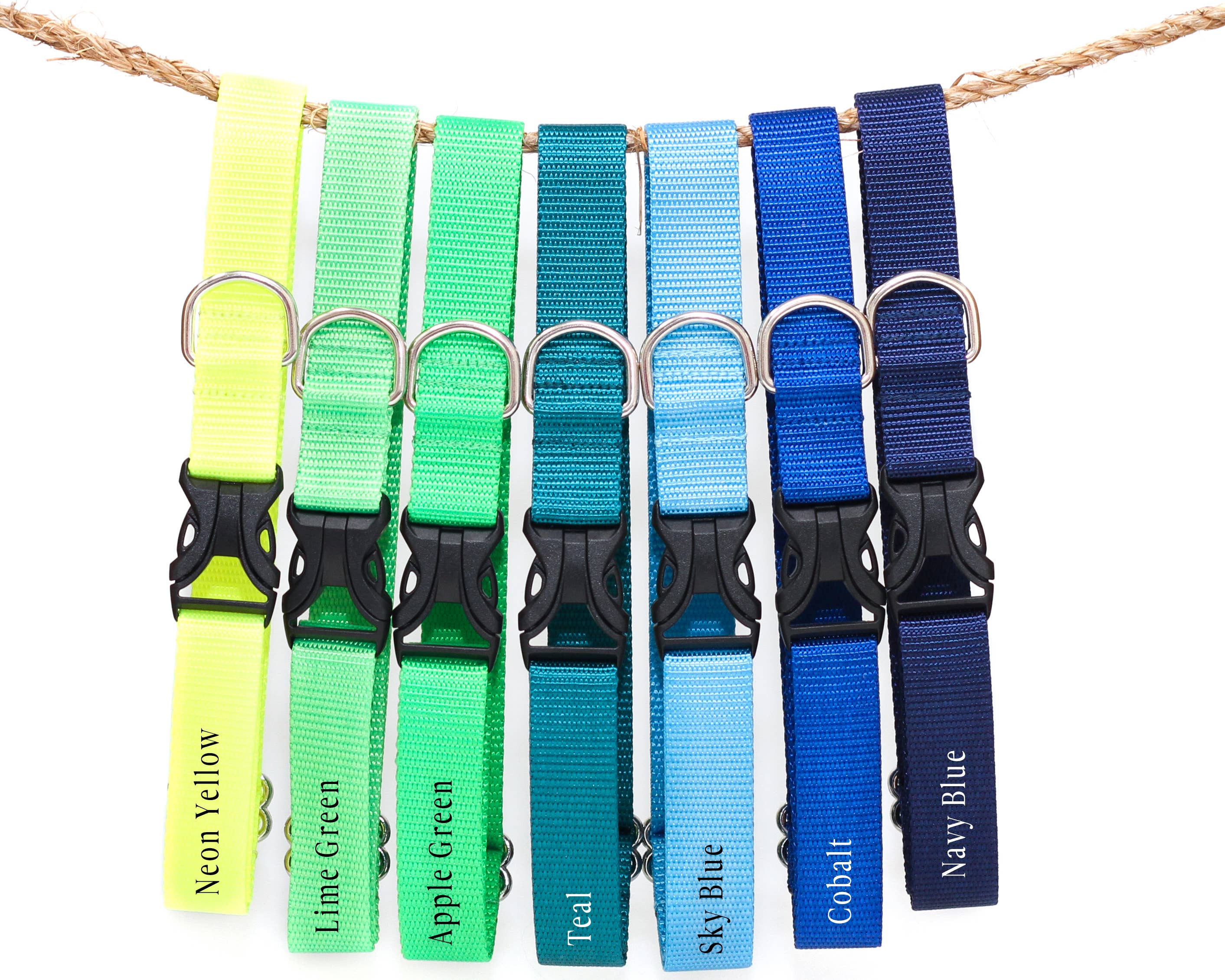 Zaley Designs – Engroshandel Halsbånd - Hund – Enfarvet halsbånd til hund i webbing med plastspænde2