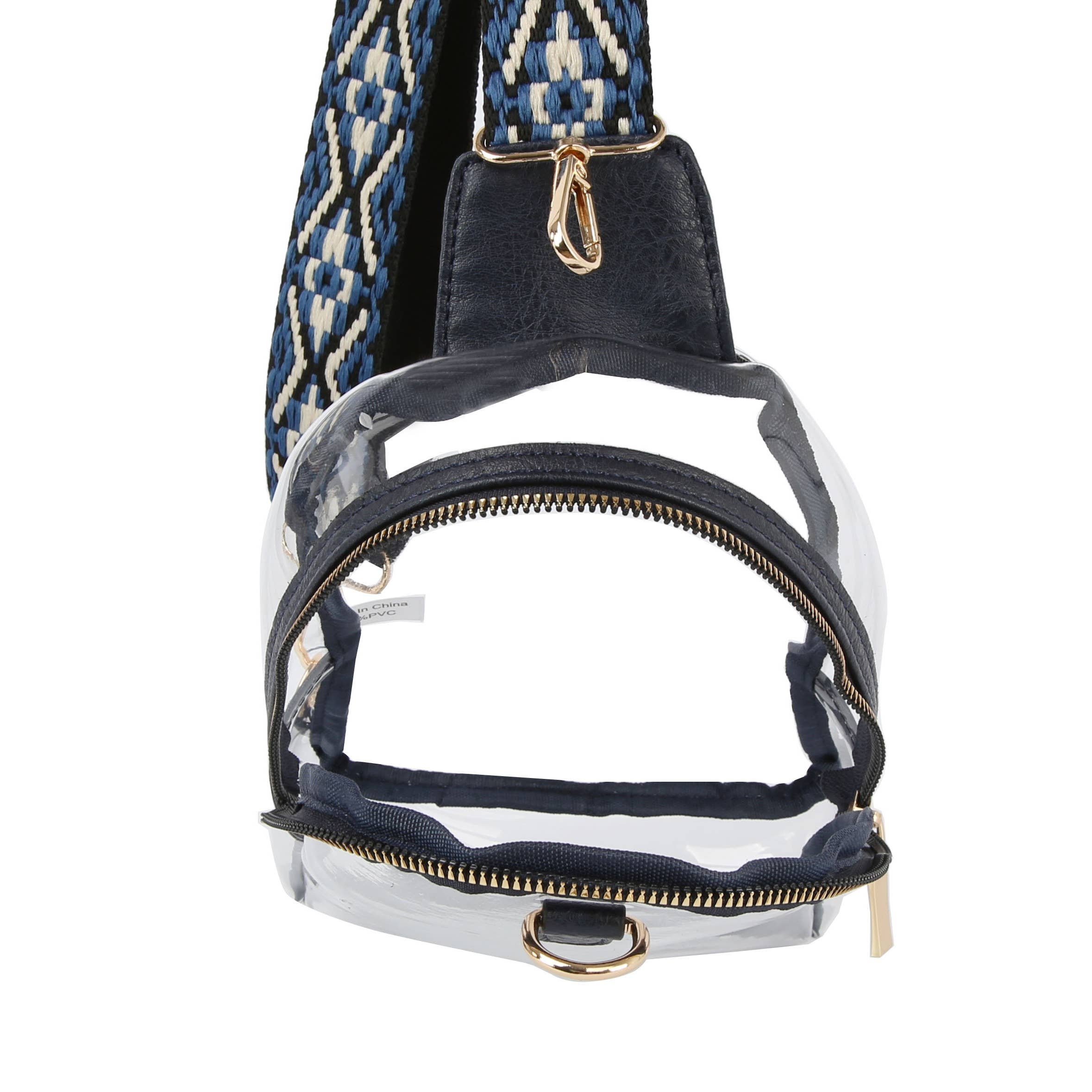 Handbag Factory Corp - Wholesale Crossbodytas - Dames - Transparante schoudertas voor draaggitaar met brede riem8