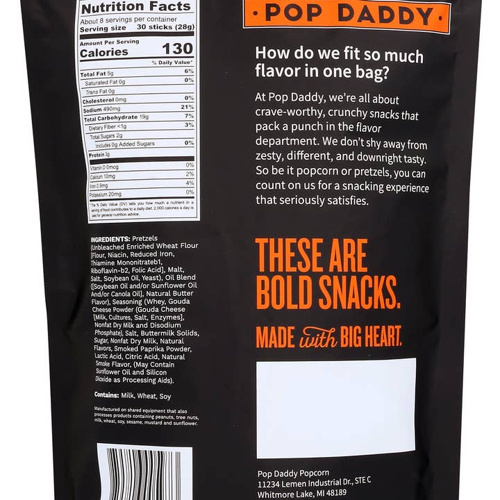 Everyday Supply Co - Wholesale Pretzels - POP DADDY POPCORN & PRETZ PRETZELS SMKD GOUDA - Case of 121