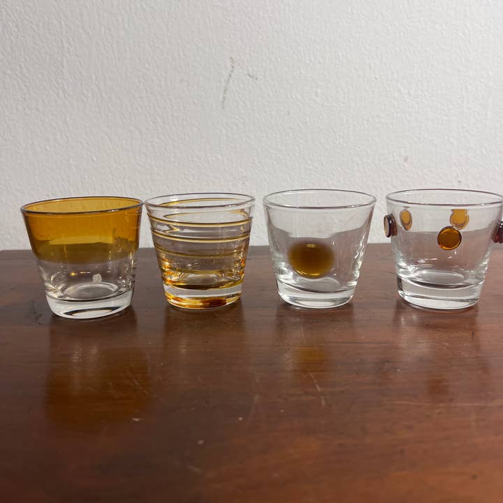 DADA Novecento - Wholesale Cocktail/Liquor Glass - Set of 4 Digestif Glasses with Decorations