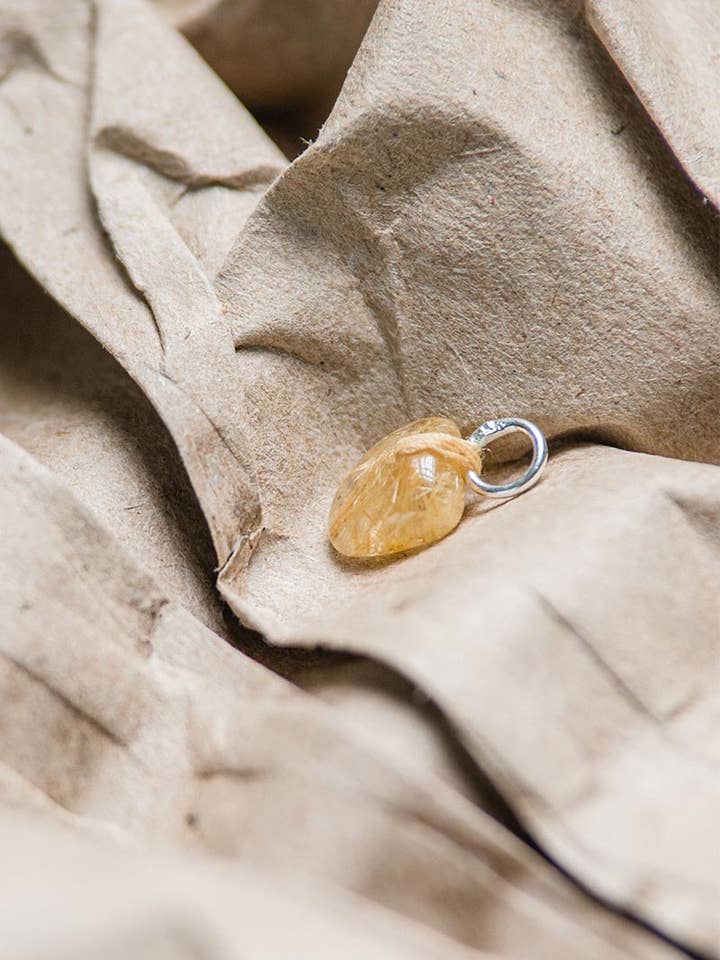 Rutilated quartz pendant for wholesale by House of Klunkar