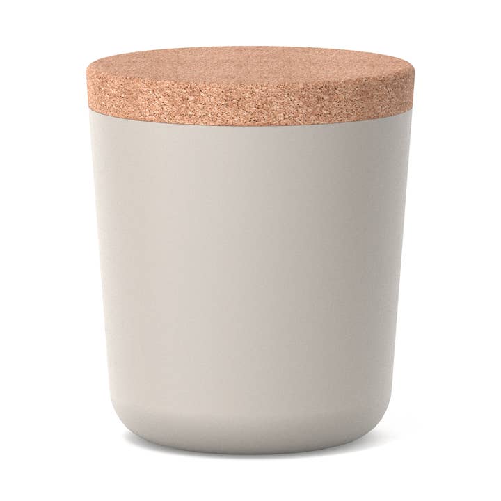 Bocal de Rangement Claro XL - Fibre de Bambou / Couvercle en Liège - Pierre pour la vente par EKOBO