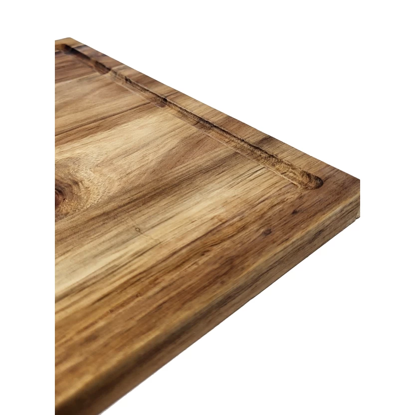 VewoTex - Wholesale Cutting Board - Premium cutting board made of acacia wood » Kitchen board 30 x 40 x 1.5 cm » Grill wooden board with juice groove » Serving board & carving board5