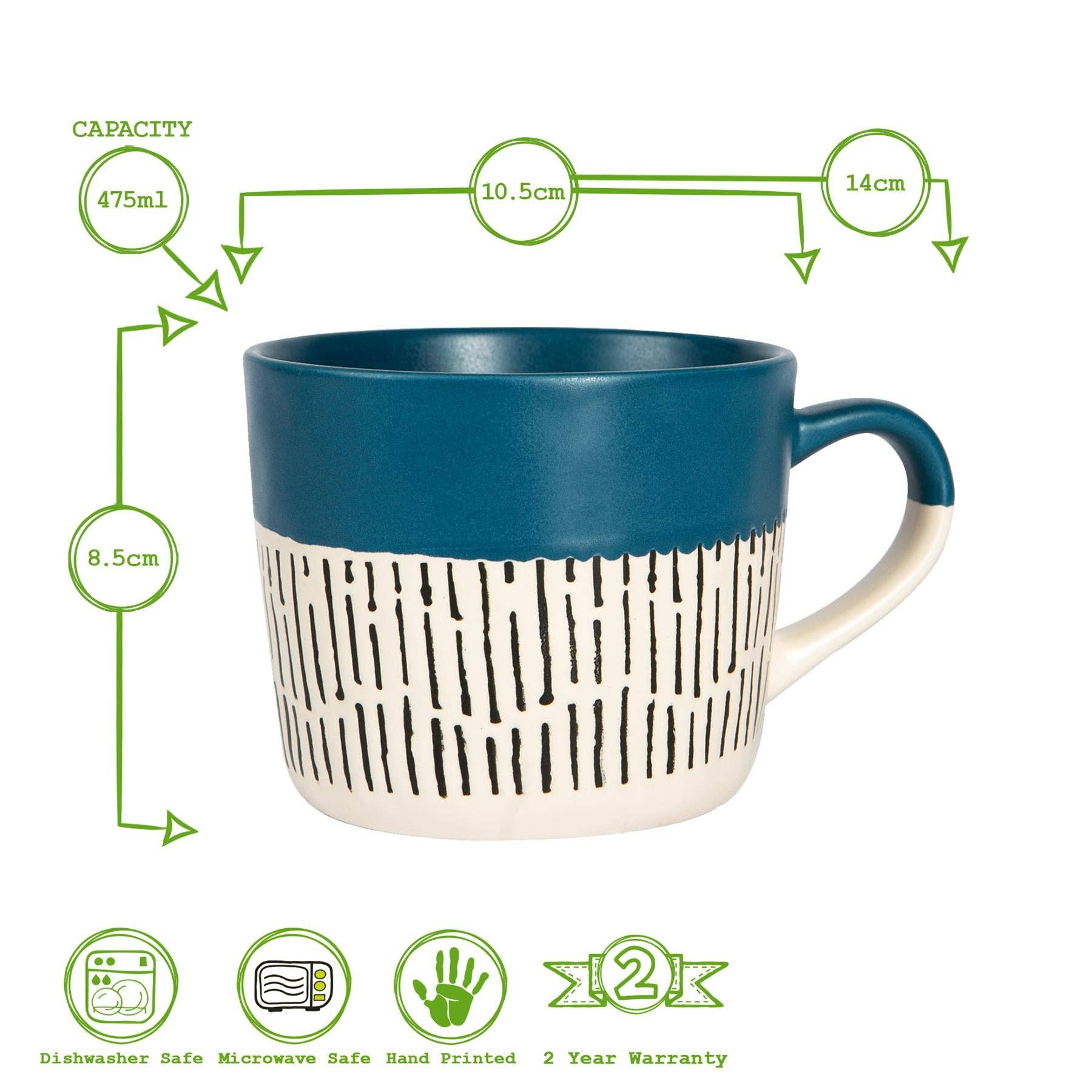 Rinkit Ltd - Wholesale Coffee Mug - Nicola Spring Ceramic Dipped Dash Coffee Mug - 385ml - Blue4