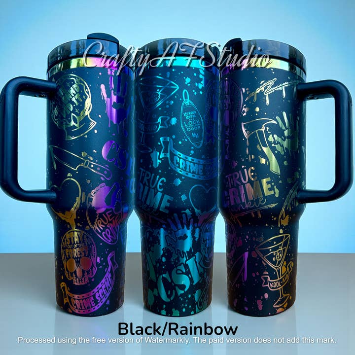 40oz CSI True crime - My Favorite Murder Podcast - Murderino themed Laser Engraved Tumbler for wholesale by Crafty AF Studio