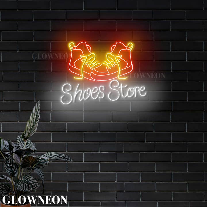 Schuhgeschäft Neon Wanddekoration, Sneaker Schuhgeschäft LED Wandkunst für den Großhandel von Glow Neon