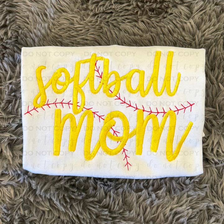 Softball Mama Embroidered Sweatshirt or Comfort Colors Shirt for wholesale by 403 Designs