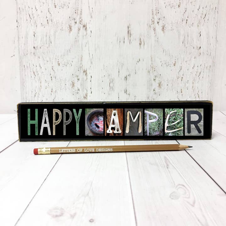 Letters Of Love Designs - Wholesale Sign - Happy Camper Sign, Camping Gift, Gifts for Campers Art3