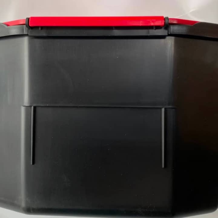 Salzmann Restwaren GmbH - Wholesale Trashcan/Trash Bin - Helit waste bin plastic black with red swing lid2