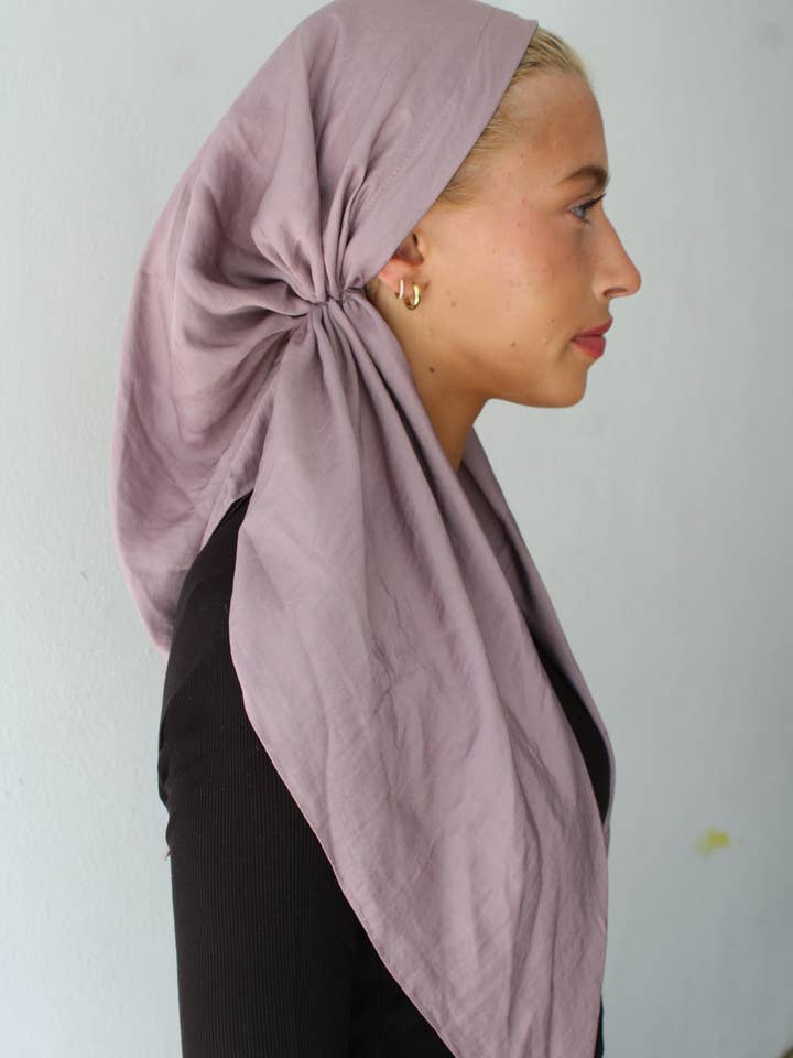 VERSATILE PRETIED Matte Satin Lavendar (with Velvet Grip) for wholesale by The Scarf Bar