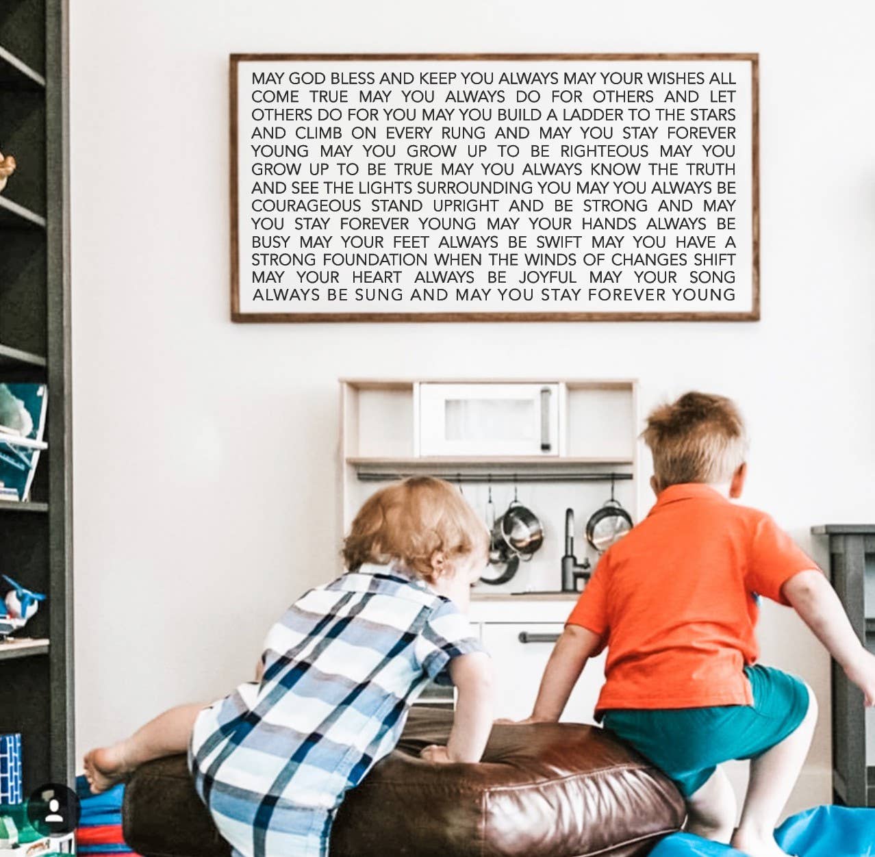 The Shed Interiors – wholesale Sign – Forever Young May God Bless And Keep You Always Wood Sign0