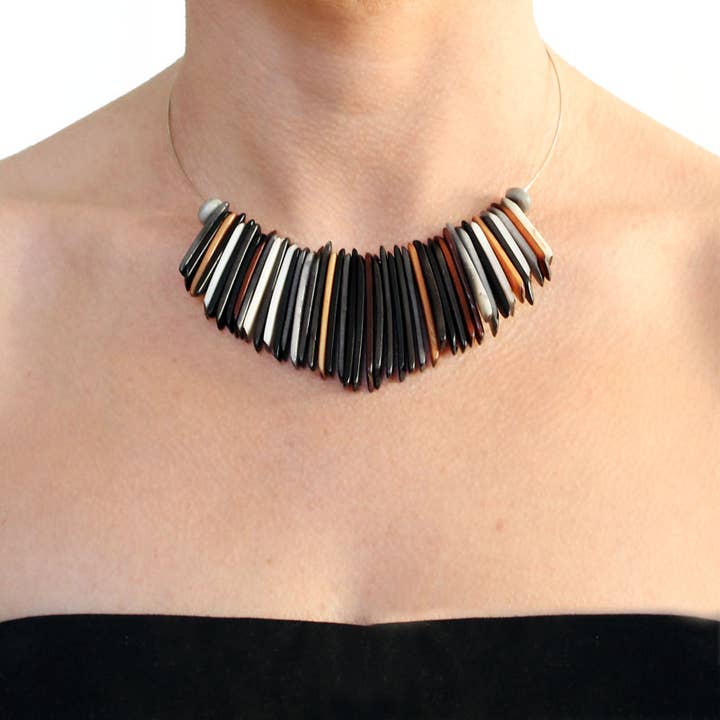 Muichic Natural Jewelry - Wholesale Choker/Collar - Fringe Tagua Choker Handmade Fairtrade Lightweight7