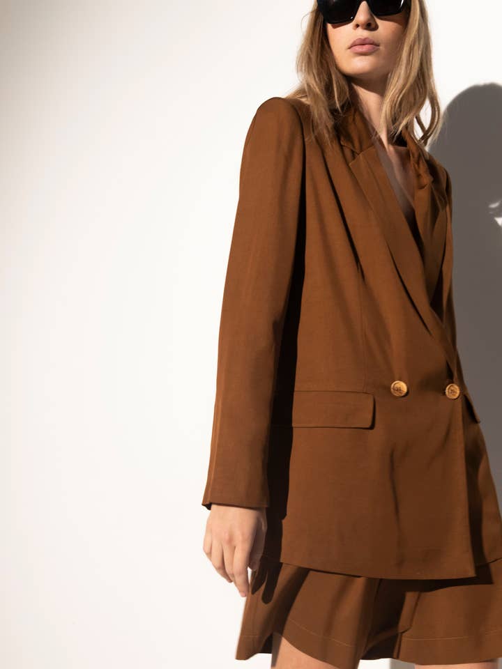 Oversized Double-Breasted Jacket With Pockets for wholesale by Memjs