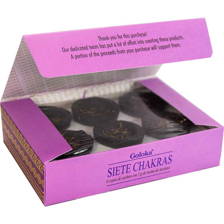 Kheops International - Wholesale Incense - Goloka Sacred Smudges Resin Cups - Seven Chakras (Pack of 6)3