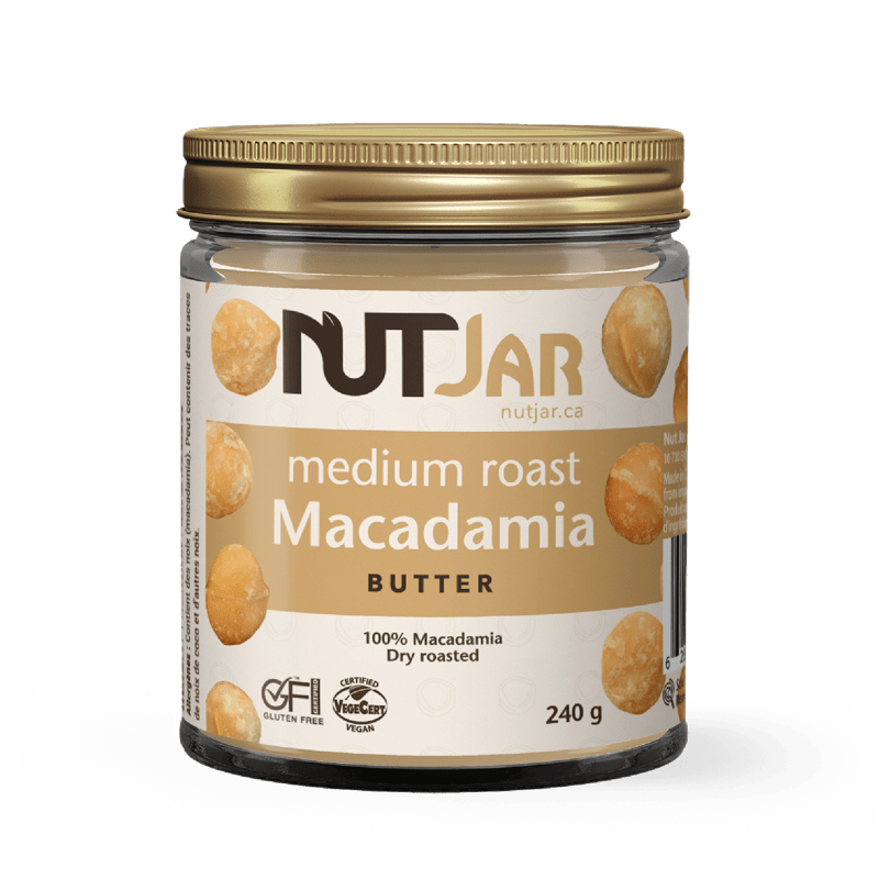 NutJar – Großhandel Nussbutter – Mittel geröstete Macadamia-Butter 240g0