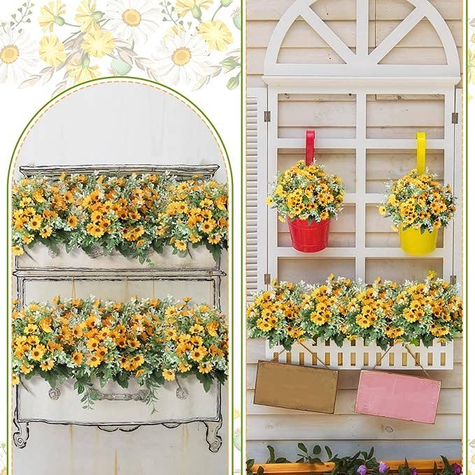 Crover - Wholesale Artificial Flowers - UV-Resistant Artificial Daisy Flower Bundle2