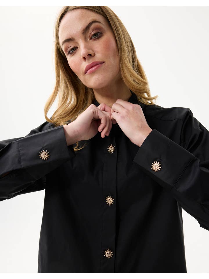 leo & ugo - Wholesale Button Down Shirt - Women's - Women's shirt with jewel buttons1