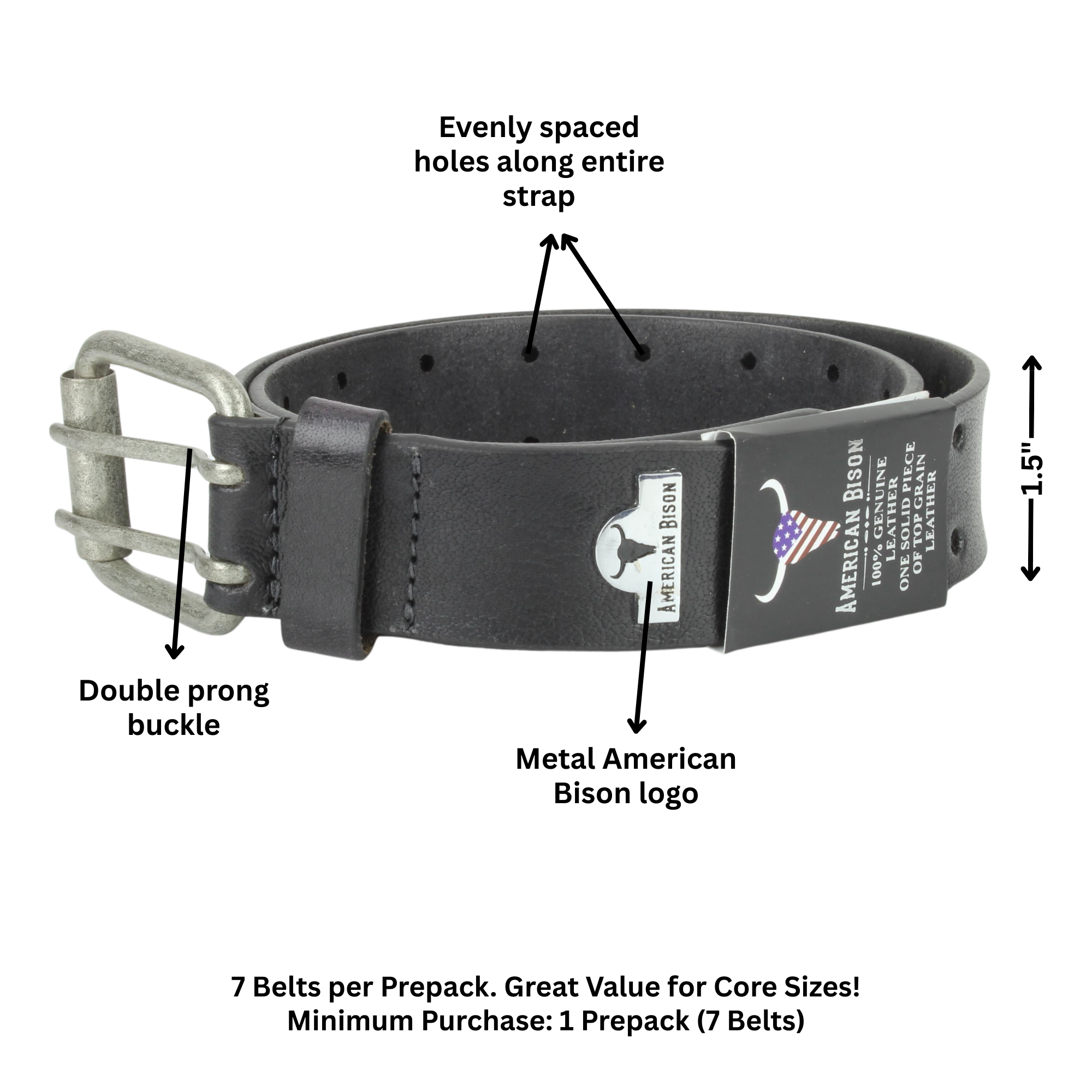 Leather Impressions Inc – wholesale Belt – Men's – Double Prong Full Grain Leather Belt ABB 008 1