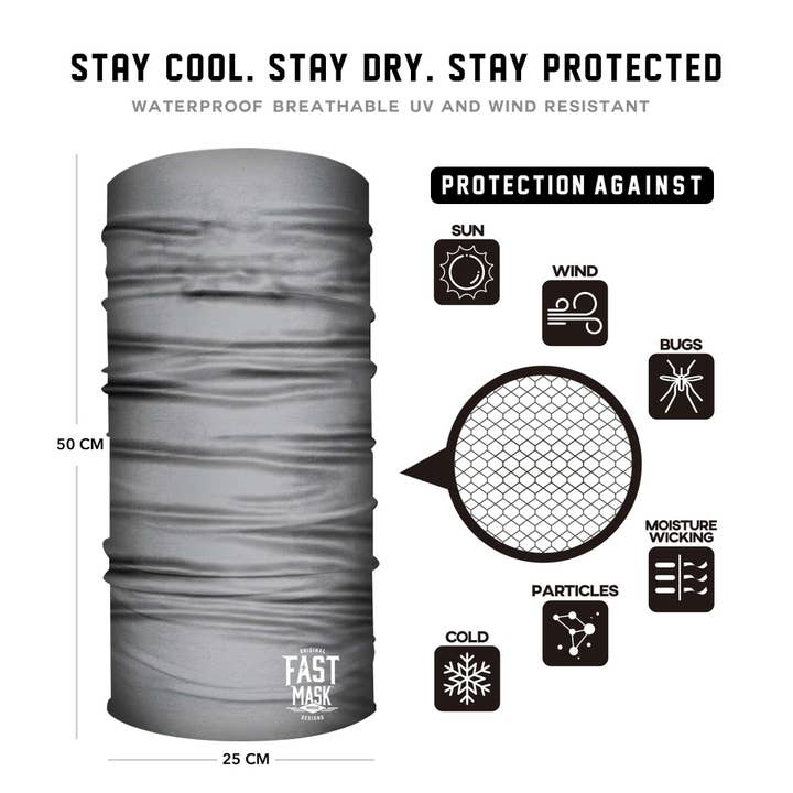 Live Fast Gear - Vendita all'ingrosso Scaldacollo/snood - Uomo - Ghetta da collo grigia, ora con bordi cuciti*2