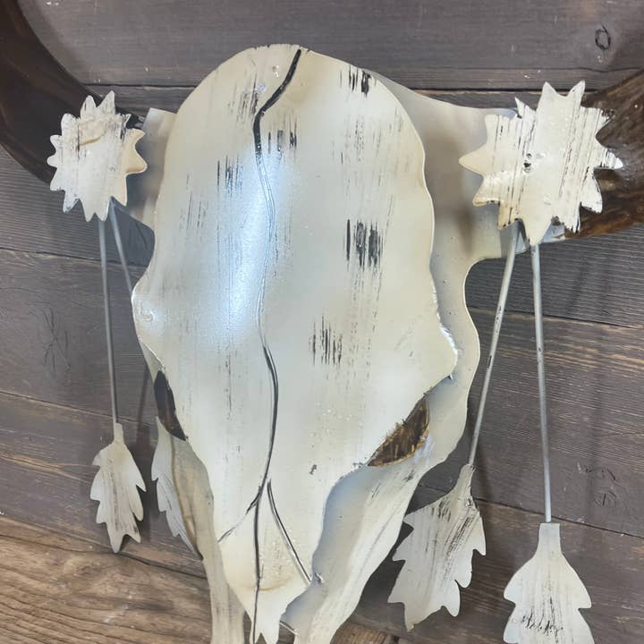 My Amigos Imports - Wholesale Wall Accent - Longhorn Metal Skull-Rustic-Western-Wall-24x26 inches1