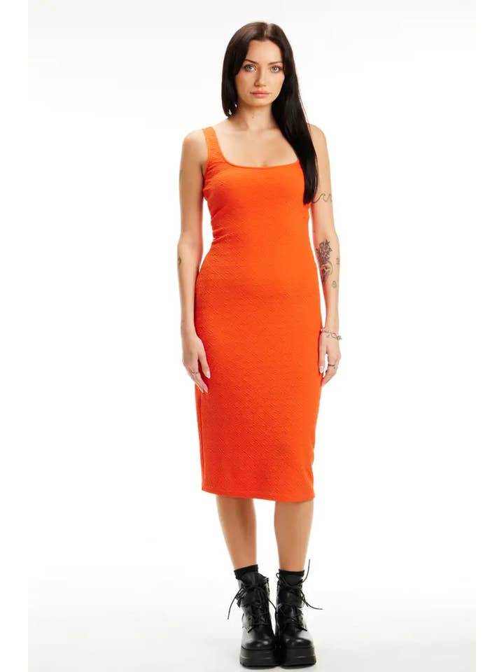 Pretty Damage - Wholesale Dress - Women's - Midi Textured Dress1
