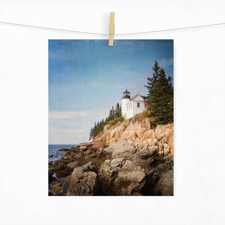 Photographie du phare du Maine à Bass Harbor | 5x7 ou 8x10 pour la vente par Jillian Audrey Photography