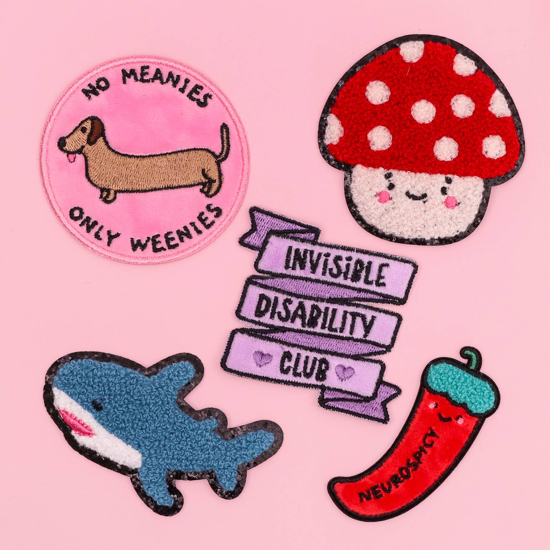 Fluffmallow (Custom duties for USA are pre-paid by us) - Wholesale Patch - Kawaii Mushroom Chenille Iron-On Patch3