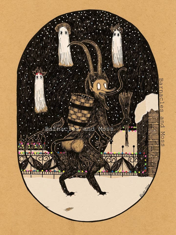 Krampus Beute Kunstdruck für den Großhandel von Barnacles and Moss