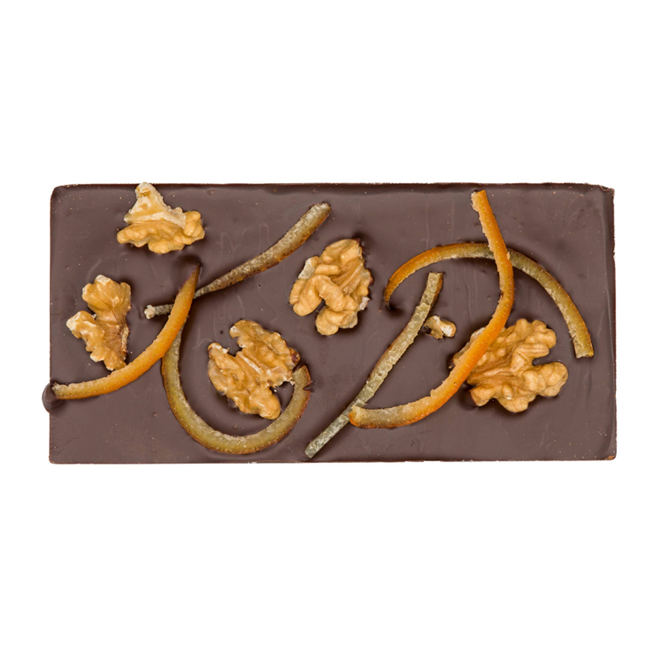 Love in a Box Chocolatier - Venta al por mayor Chocolate - Barra de chocolate negro artesanal con naranja y nueces1