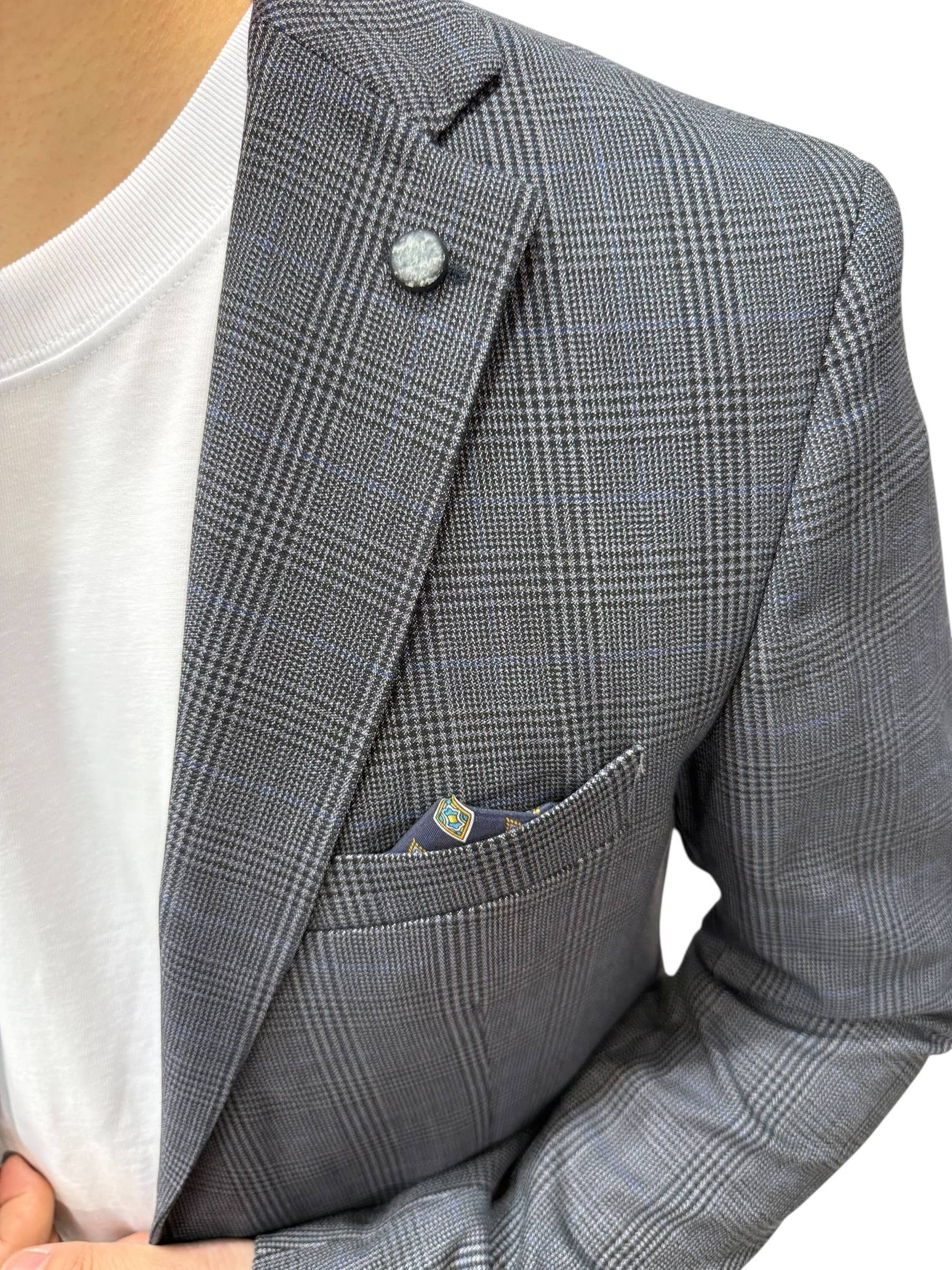 Yves Enzo – wholesale Blazer - Herr – Rutig blazer - Marin1