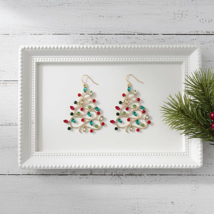 Retro Tinsel Tree Earrings for wholesale by Laurel in Bloom