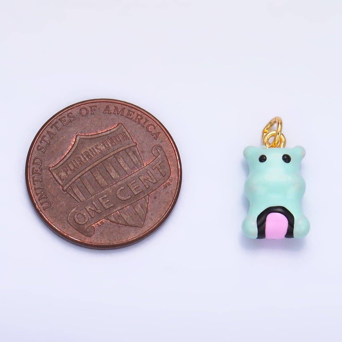 Aim Eternal - Wholesale Individual Charm/Pendant - 24K Gold Filled Blue Rotund Hippopotamus Multidimensional 3D Animal Charm | W2592