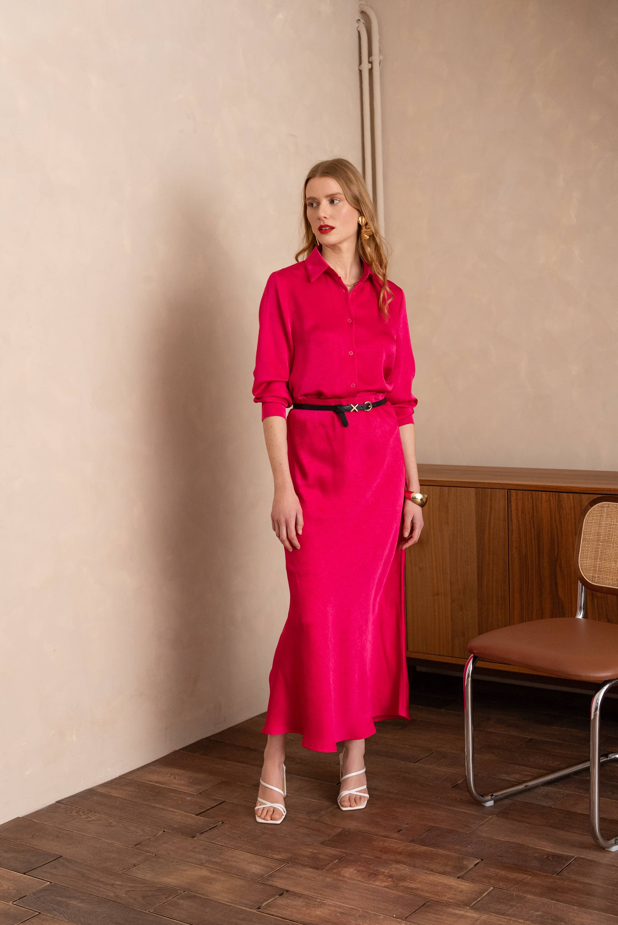 LULUMARY - Wholesale Skirt - Women's - Satin Skirt SK85617