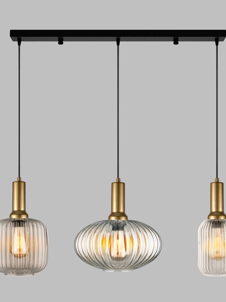 Lineaire Baldakijn Kroonluchter Mid Century Modern Rookgrijs voor wholesale door Eclipse Lighting