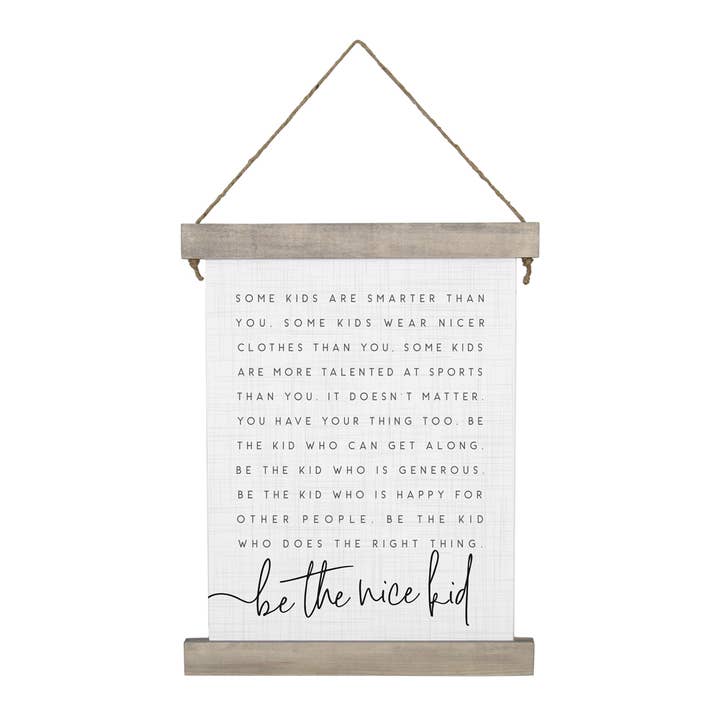 Hanging Canvas - Be The Nice Kid for wholesale by Sincere Surroundings
