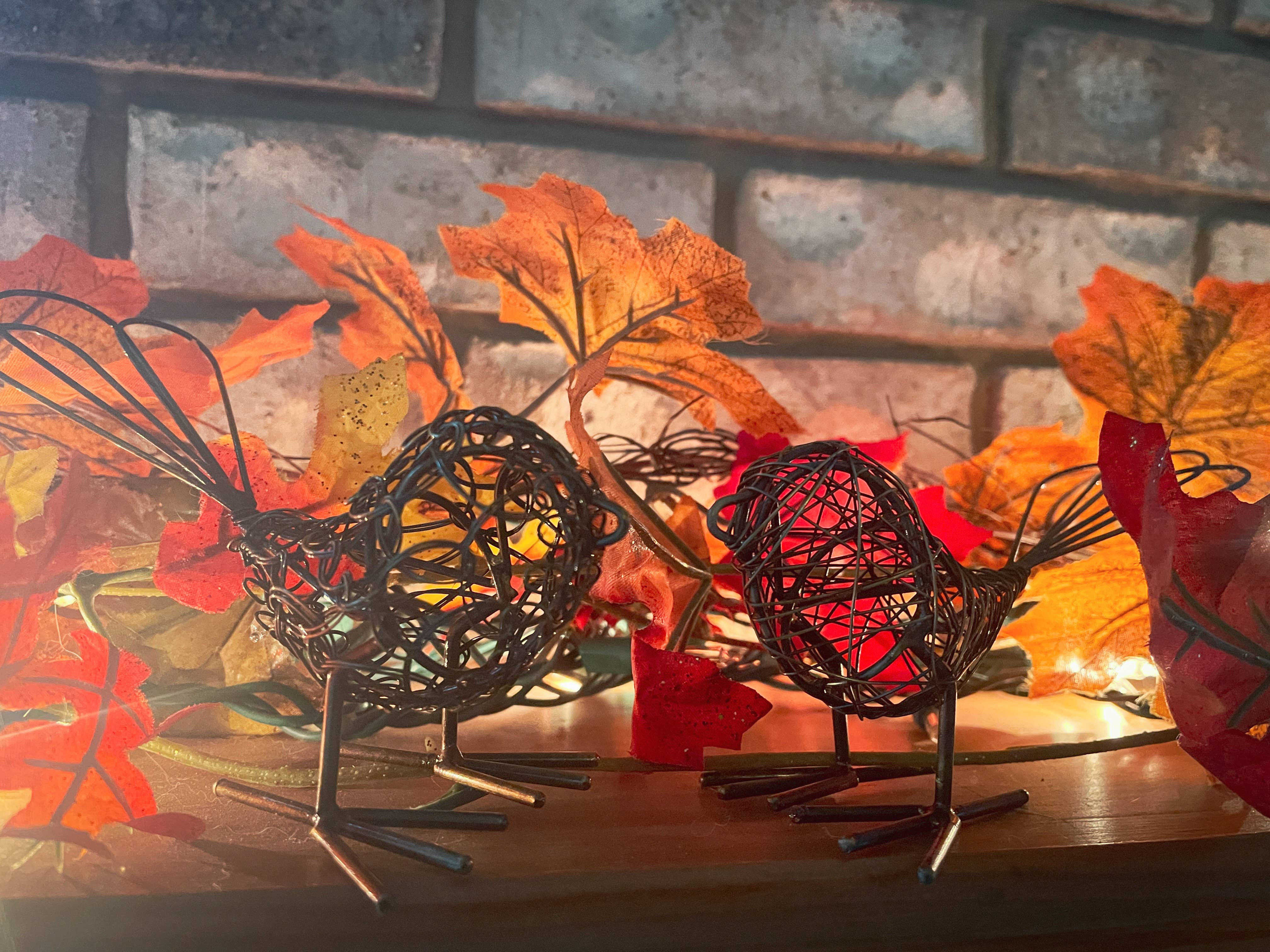 Mira Fair Trade - Wholesale Decorative Figurine - Mini Antique Wrapped Wire Birds (set of 2)2