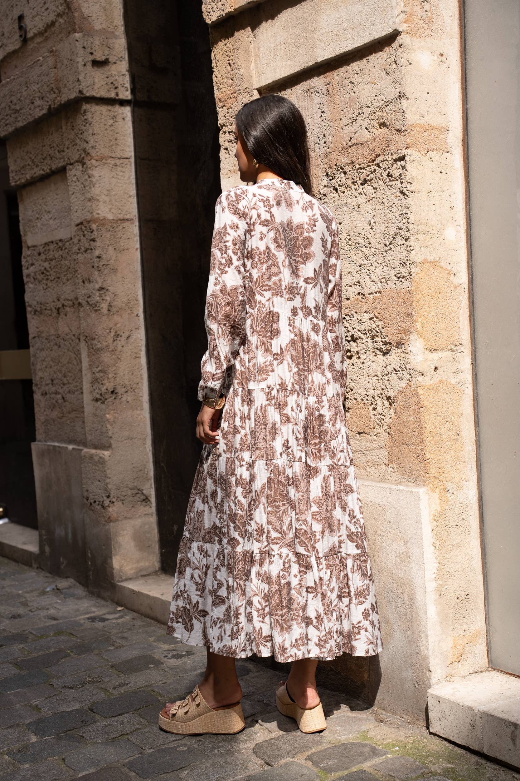 CHOKLATE PARIS (US No duties) – wholesale Klänning - Dam – Klänning i siden med blommönster Marbella (S-M-L-XL) - CK0811213