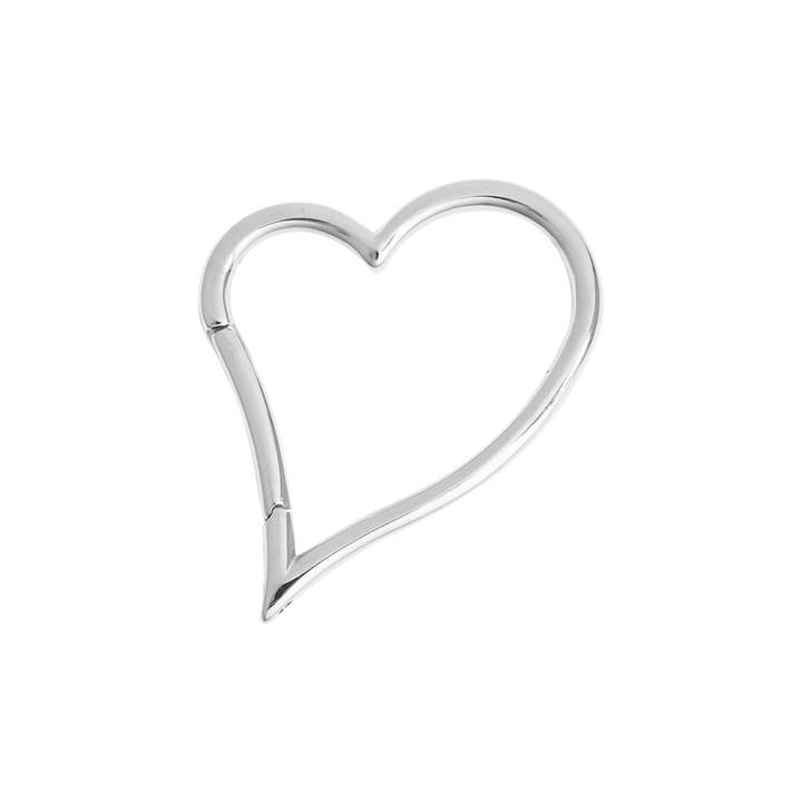 WJW – wholesale Individual charm/pendant – 18K Gold PVD Stainless Steel Large Heart Carabiner / ENC0041