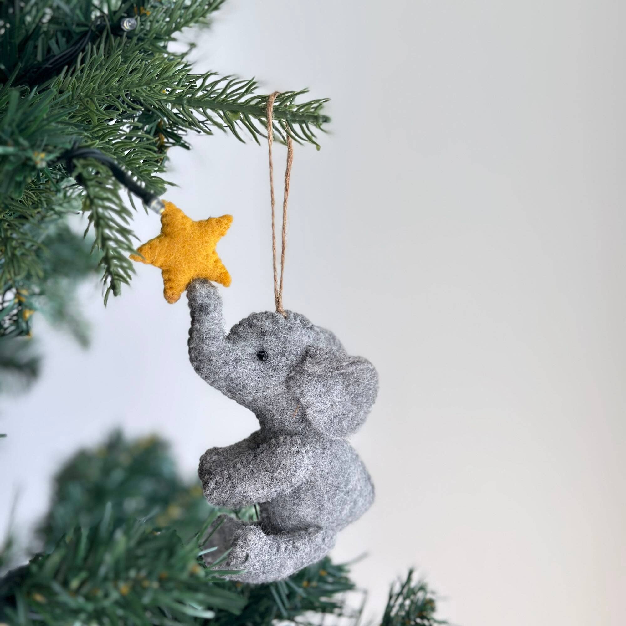 Ganapati - Wholesale Ornament - Felt Ornament - Elephant with Star1